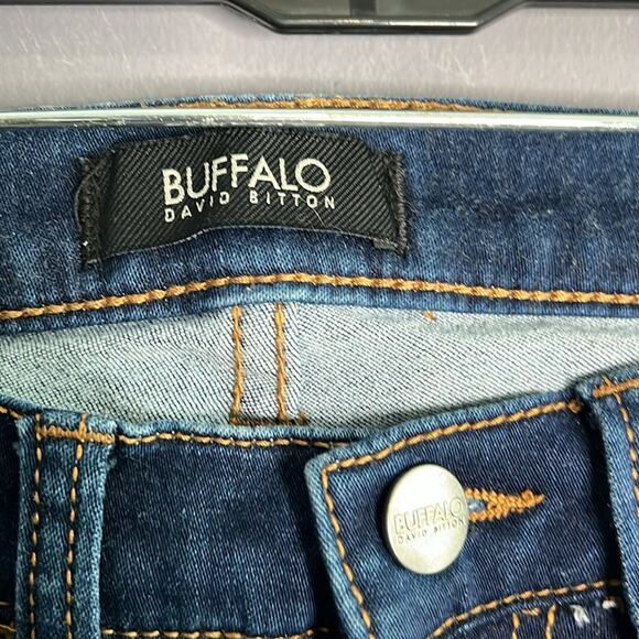 Buffalo David Britton Faith Mid Rise Skinny Stretch Jeans White Stripe Size 25 - Picture 5 of 10